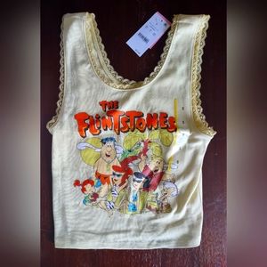 Graphic tee Women's small The Flintstones Crop Top NWT